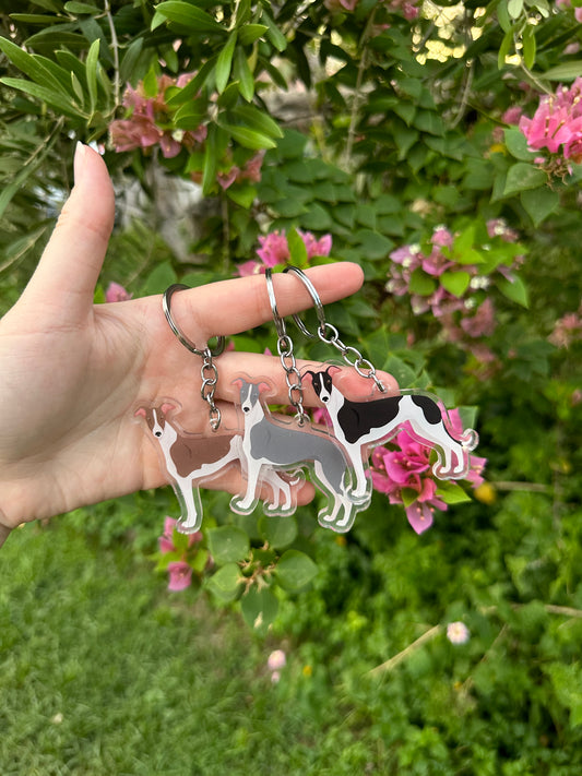 Greyhound Dog 2.5in Acrylic Keychain