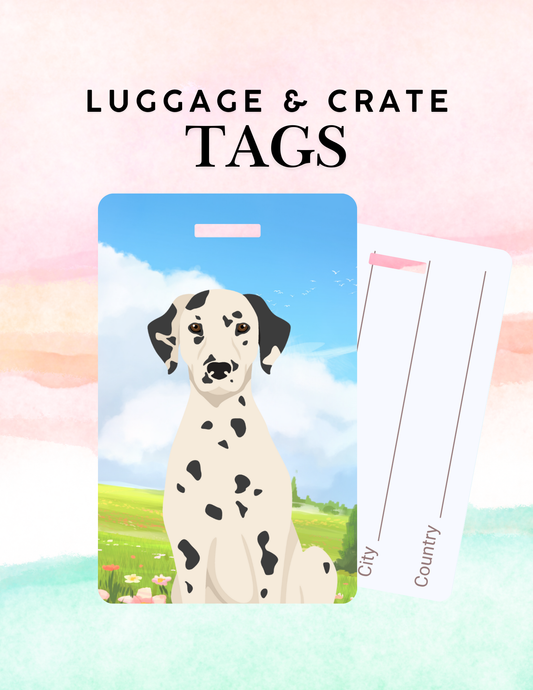 Dalmatian Dog Metal Luggage/ Crate Tag