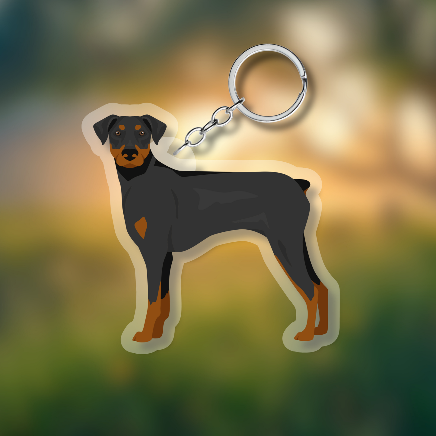 Doberman Pinscher Dog 2.5in Acrylic Keychain