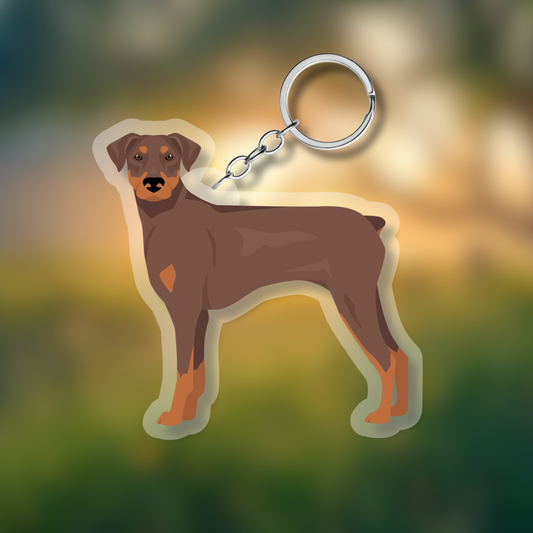 Doberman Pinscher Dog 2.5in Acrylic Keychain