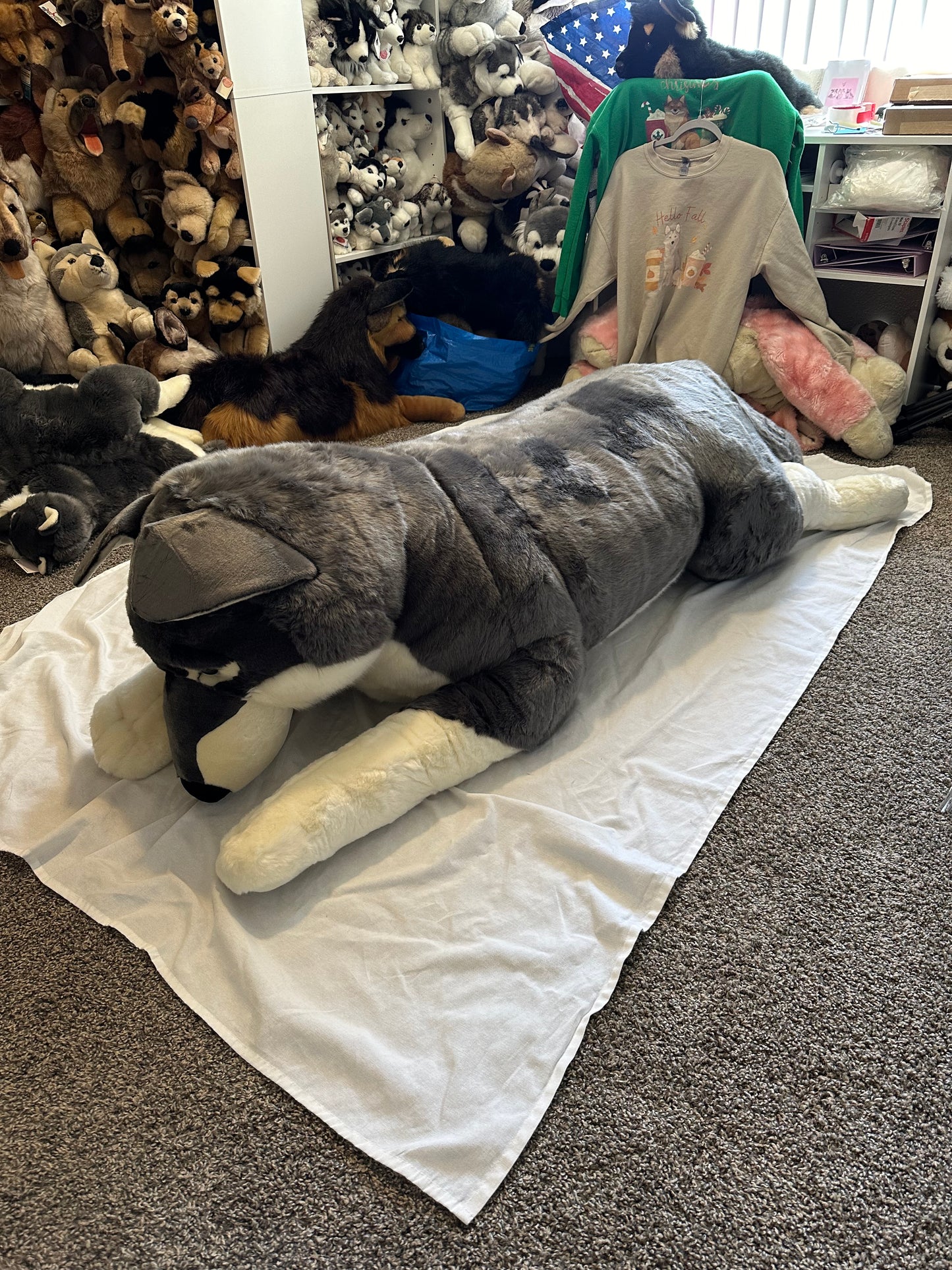 Quil the Wolf Dog Plush 72in *deposit*