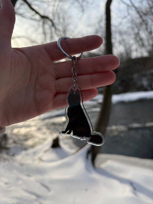 Belgian Sheepdog Dog 2.5in Acrylic Keychain