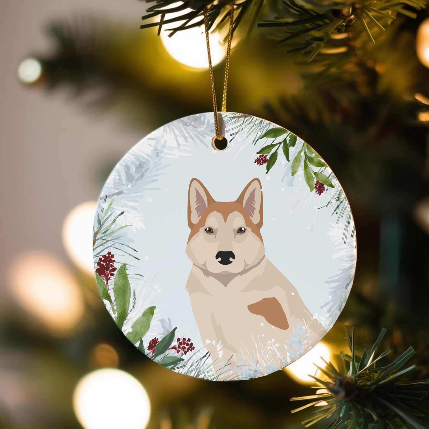 East Siberian Laika Dog Ceramic Christmas Ornaments