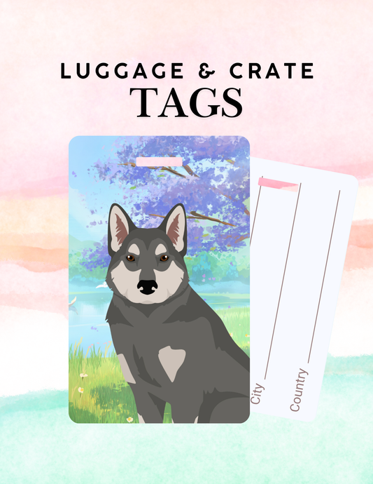 East Siberian Laika Dog Metal Luggage/ Crate Tag