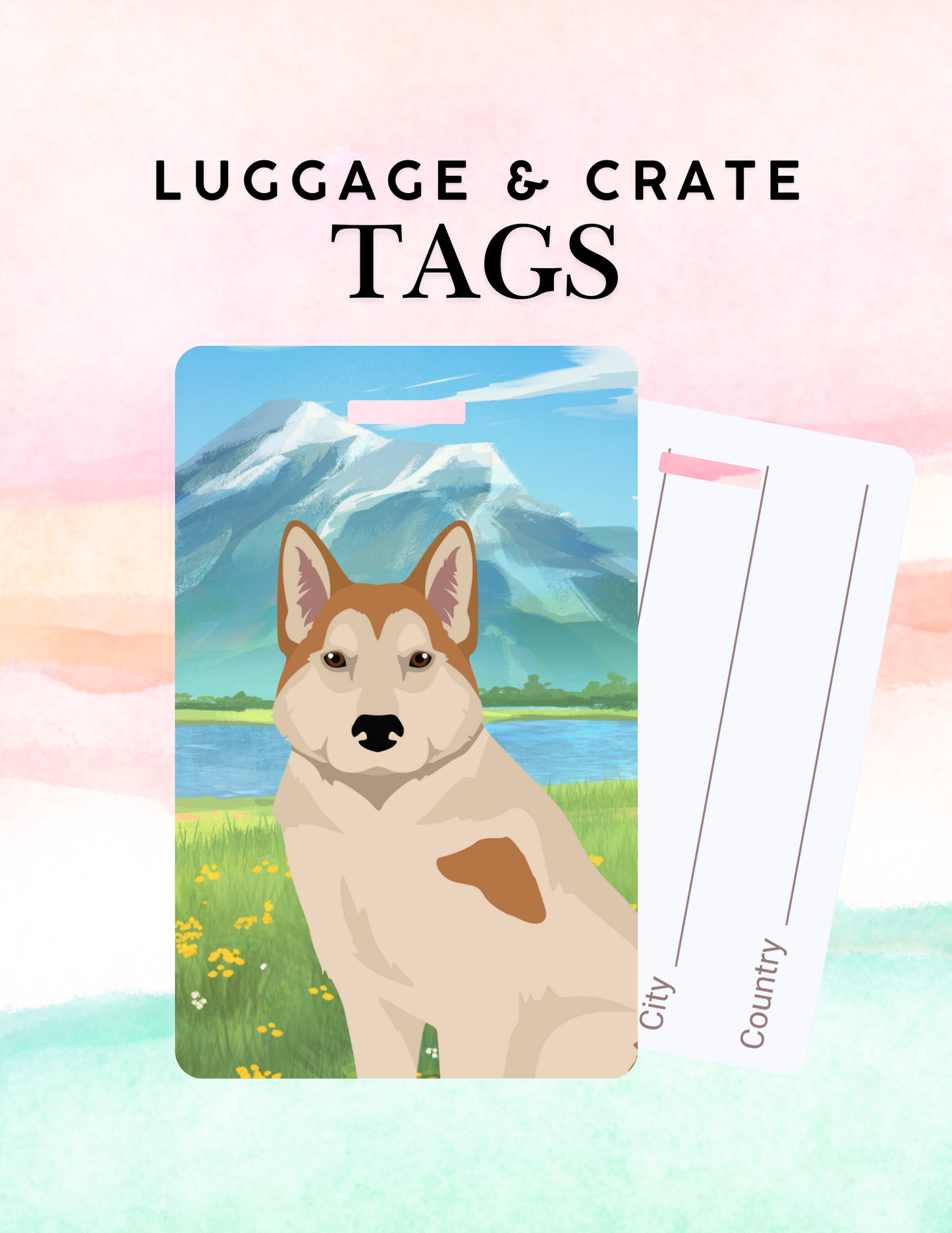 East Siberian Laika Dog Metal Luggage/ Crate Tag