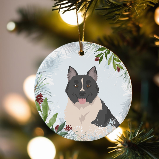Elo Dog Ceramic Christmas Ornaments