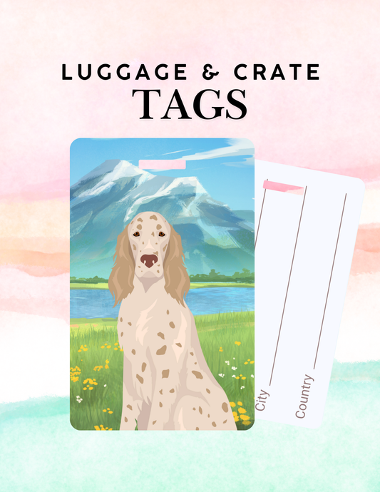 English Setter Dog Metal Luggage/ Crate Tag
