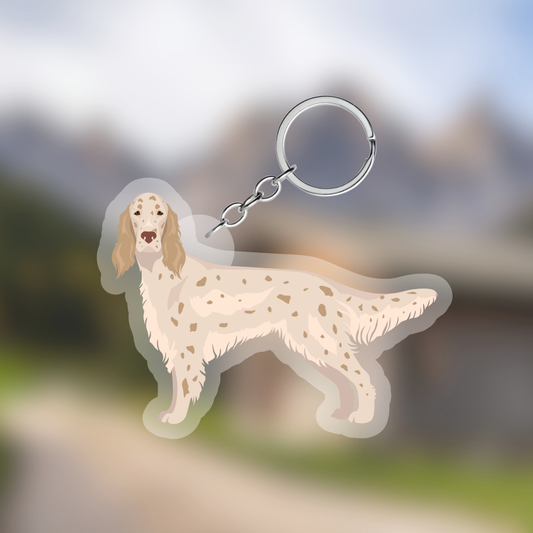 English Setter Dog 2.5in Acrylic Keychain