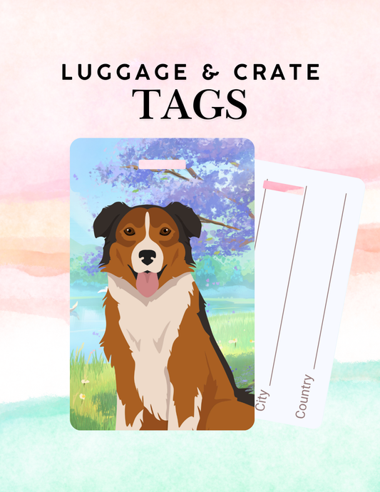 English Shepherd Dog Metal Luggage/ Crate Tag