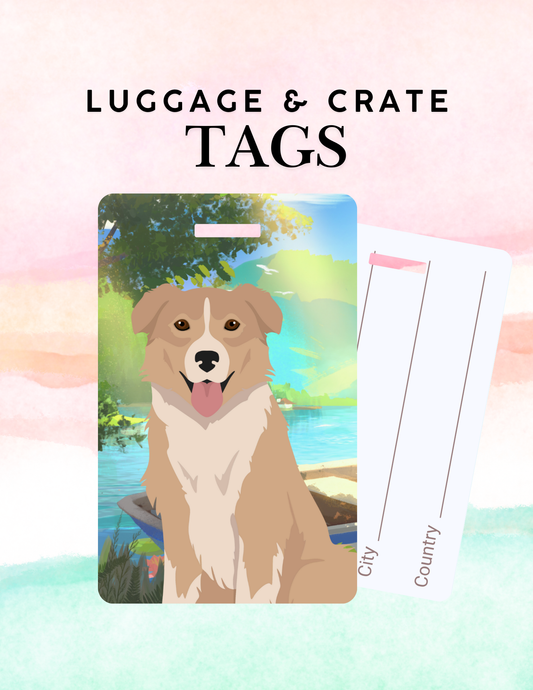 English Shepherd Dog Metal Luggage/ Crate Tag
