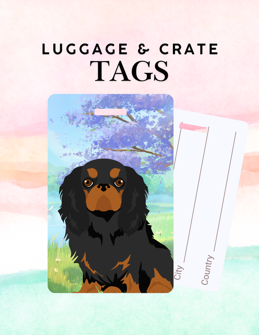 English Toy Spaniel Dog Metal Luggage/ Crate Tag