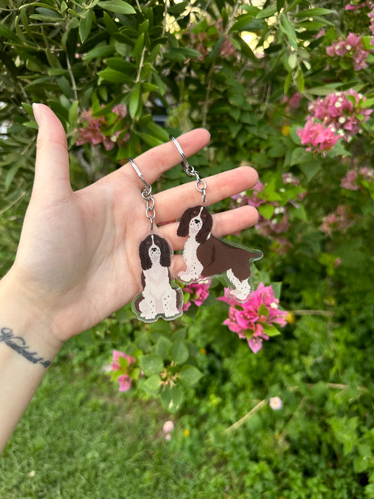 English Springer Spaniel Dog 2.5in Acrylic Keychain