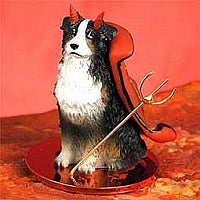 Australian Shepherd Dog Devil Figurine