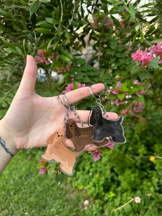 American Cocker Spaniel Dog 2.5in Acrylic Keychain