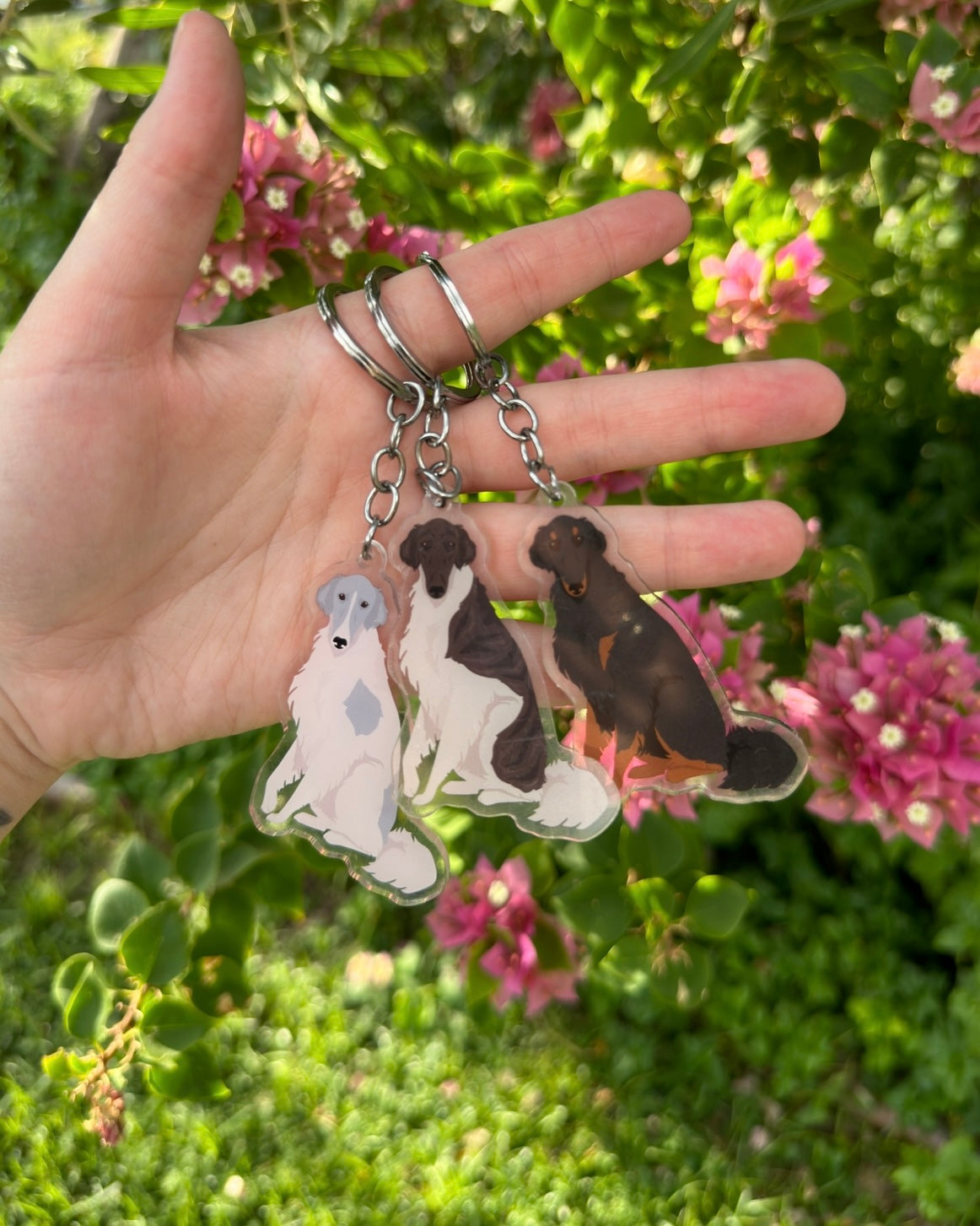 Borzoi Dog 2.5in Acrylic Keychain