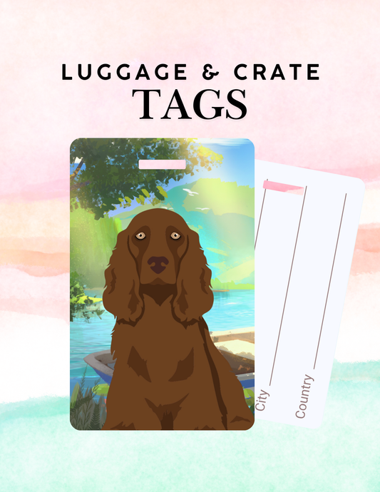 Field Spaniel Dog Metal Luggage/ Crate Tag