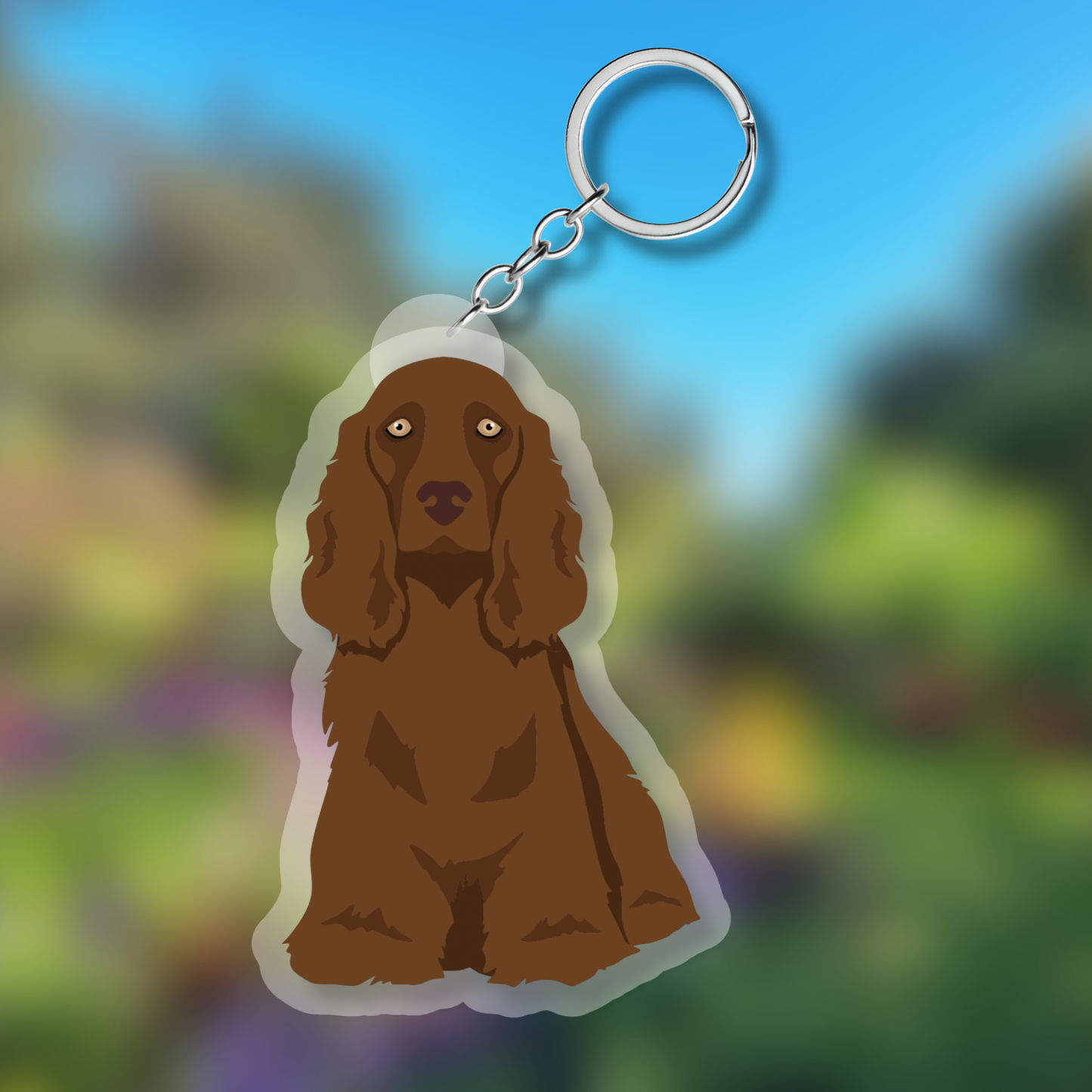 Field Spaniel Dog 2.5in Acrylic Keychain