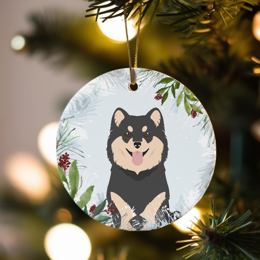 Finnish Lapphund Dog Ceramic Christmas Ornaments