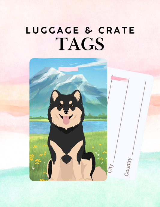 Finnish Lapphund Dog Metal Luggage/ Crate Tag