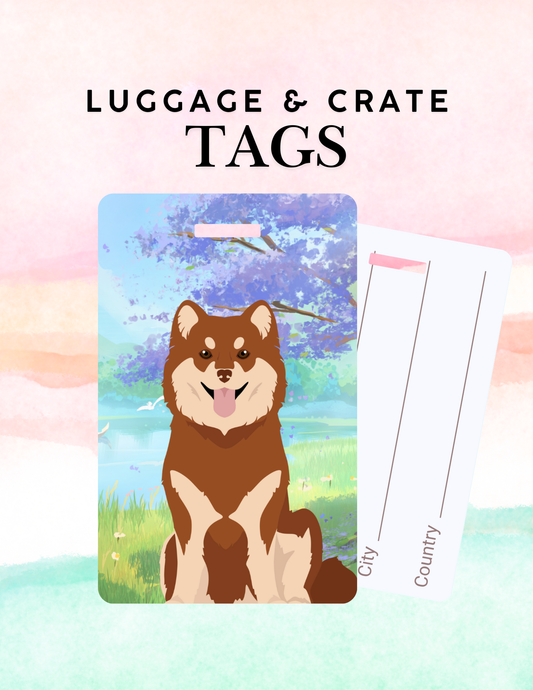 Finnish Lapphund Dog Metal Luggage/ Crate Tag
