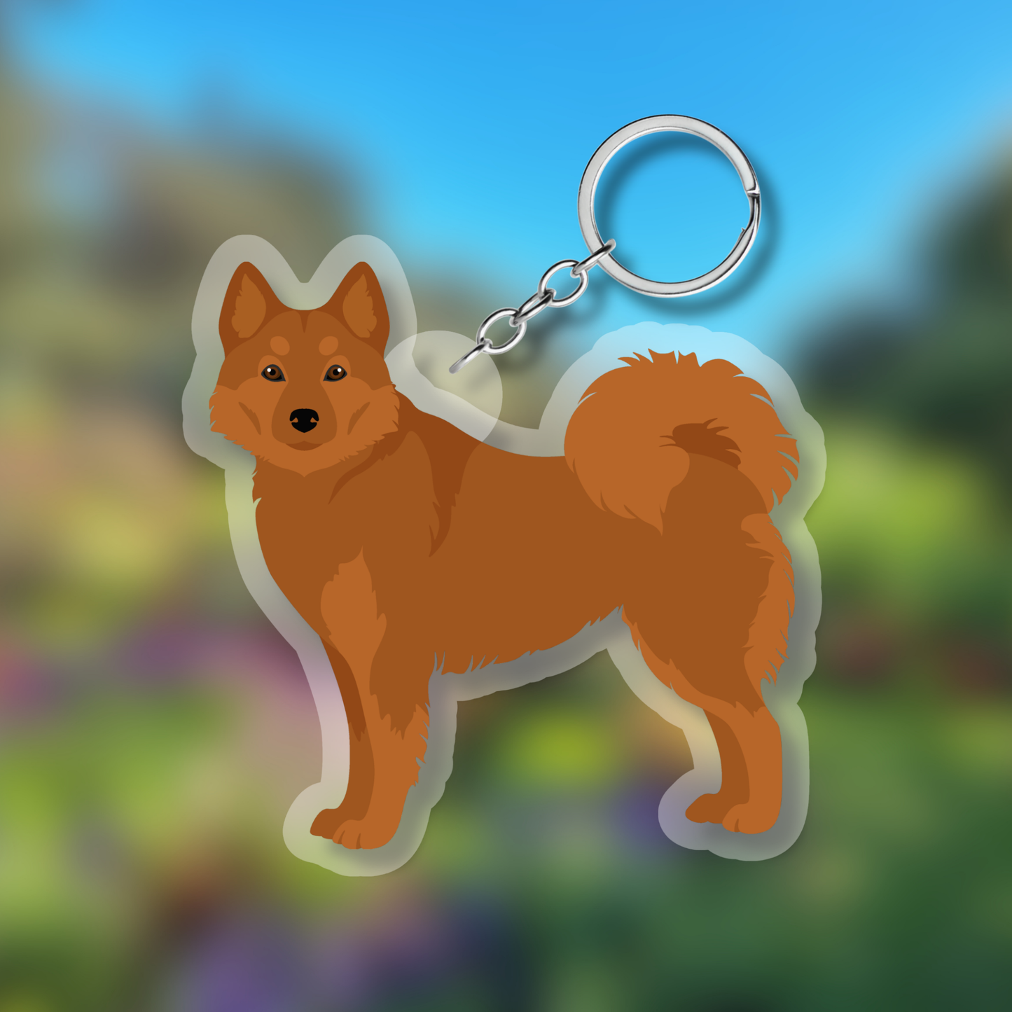 Finnish Spitz Dog 2.5in Acrylic Keychain