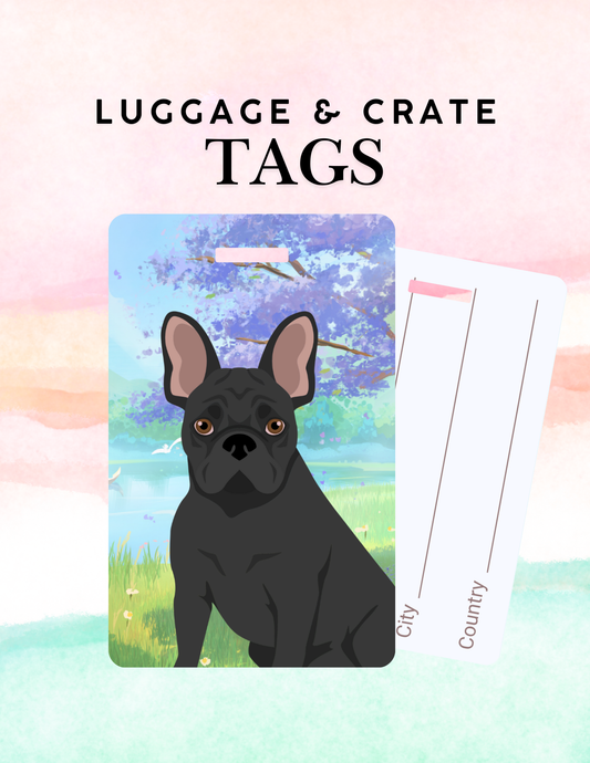 French Bulldog Dog Metal Luggage/ Crate Tag