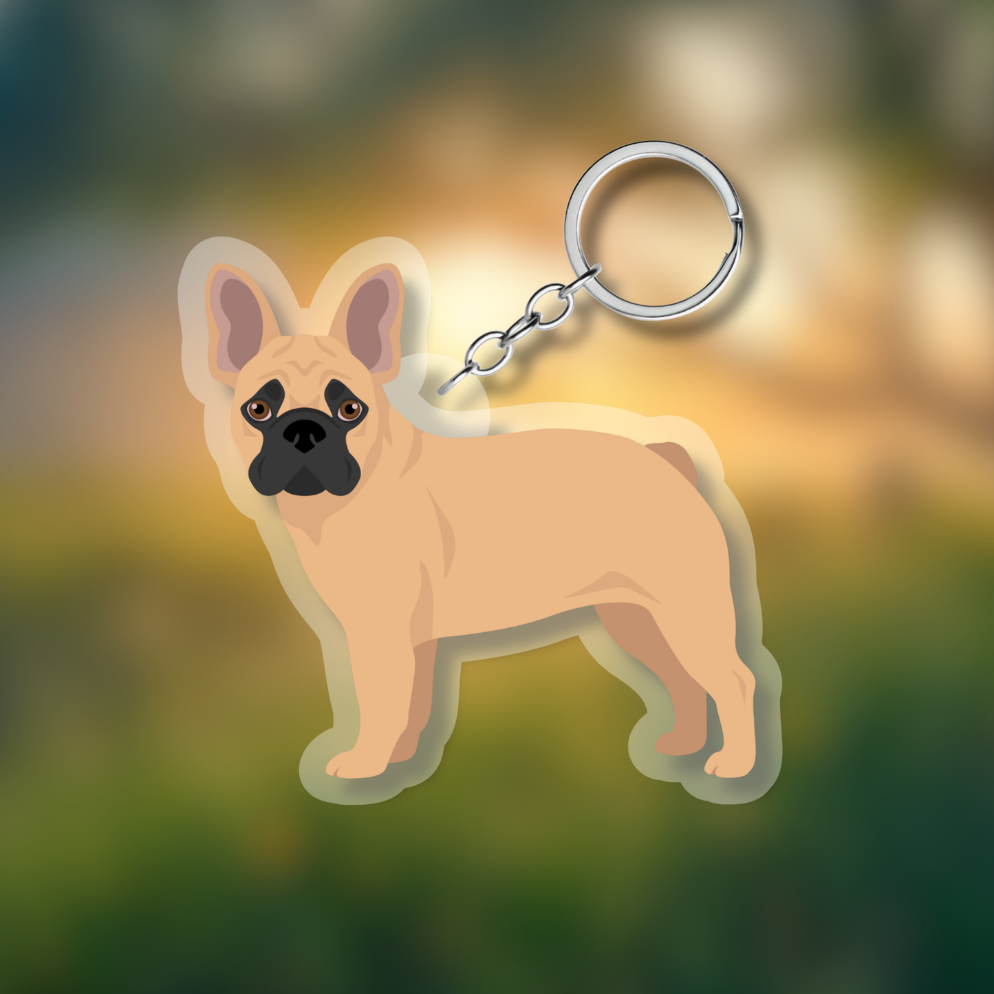 French Bulldog Dog 2.5in Acrylic Keychain