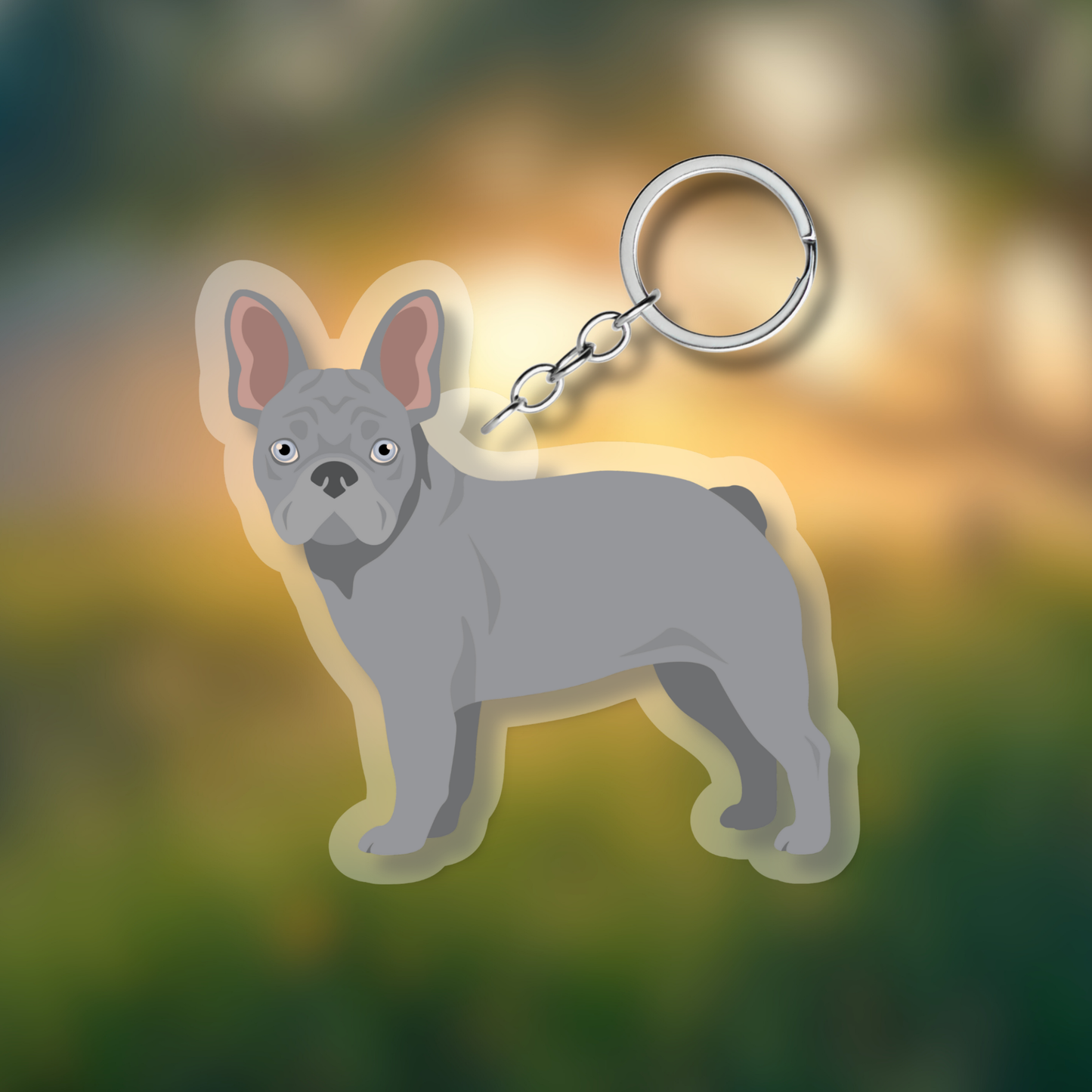 French Bulldog Dog 2.5in Acrylic Keychain