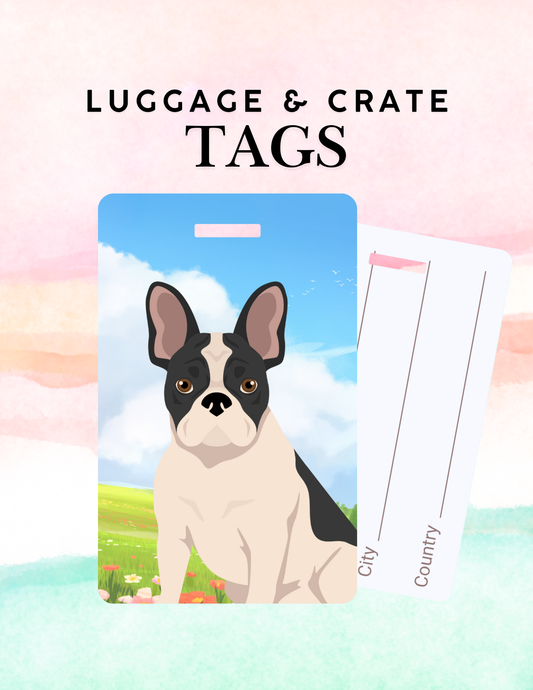 French Bulldog Dog Metal Luggage/ Crate Tag