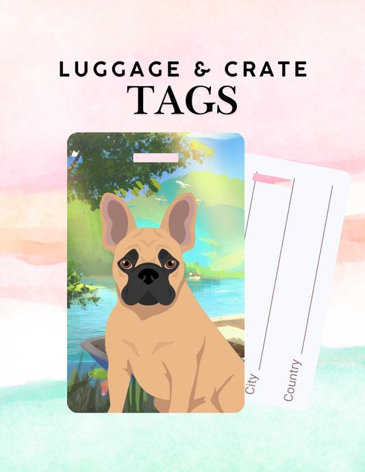 French Bulldog Dog Metal Luggage/ Crate Tag