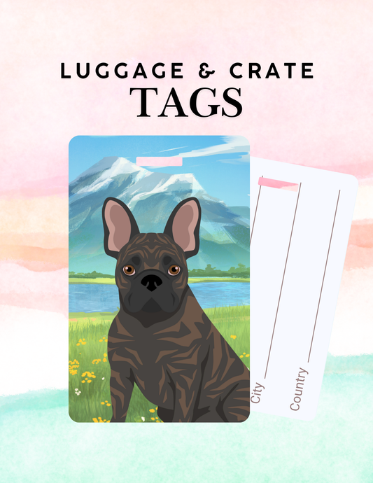 French Bulldog Dog Metal Luggage/ Crate Tag