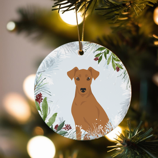 German Pinscher Dog Ceramic Christmas Ornaments