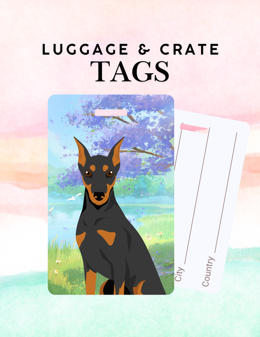 German Pinscher Dog Metal Luggage/ Crate Tag