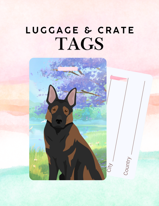 German Shepherd Dog Metal Luggage/ Crate Tag