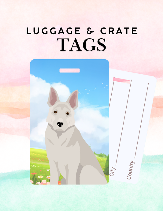 German Shepherd Dog Metal Luggage/ Crate Tag