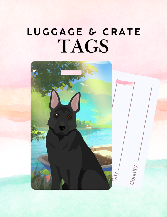 German Shepherd Dog Metal Luggage/ Crate Tag