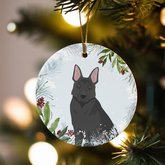 German Shepherd Dog Ceramic Christmas Ornaments