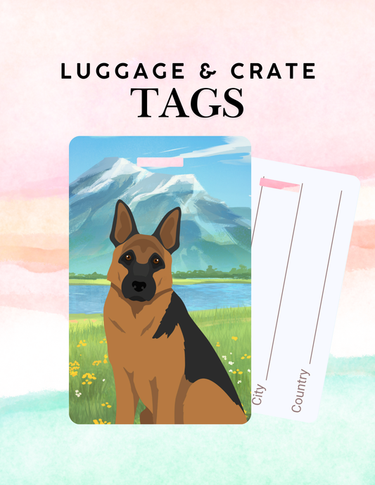 German Shepherd Dog Metal Luggage/ Crate Tag