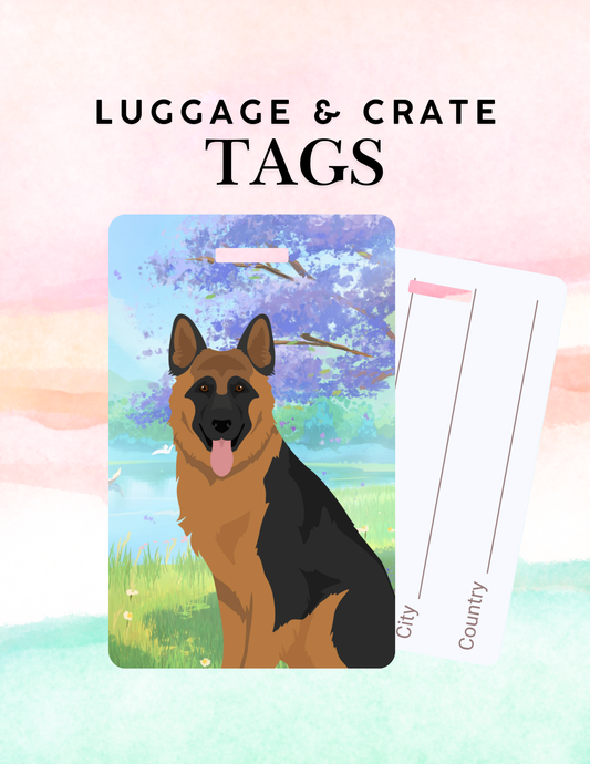 German Shepherd Dog Metal Luggage/ Crate Tag