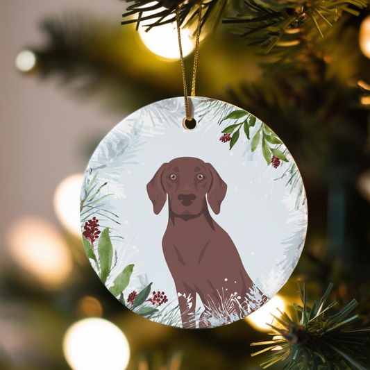 German Shorthaired Pointer Dog Ceramic Christmas Ornaments