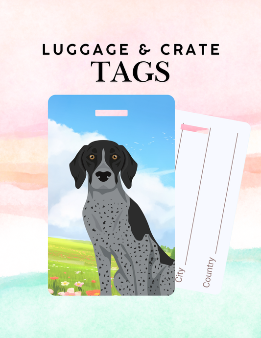 German Shorthaired Pointer Dog Metal Luggage/ Crate Tag