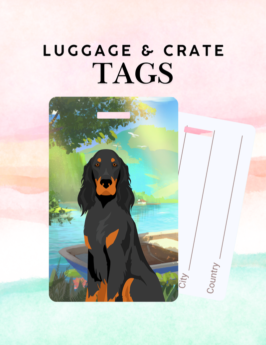 Gordon Setter Dog Metal Luggage/ Crate Tag