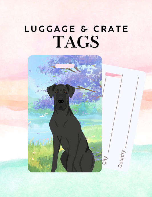 Great Dane Dog Metal Luggage/ Crate Tag