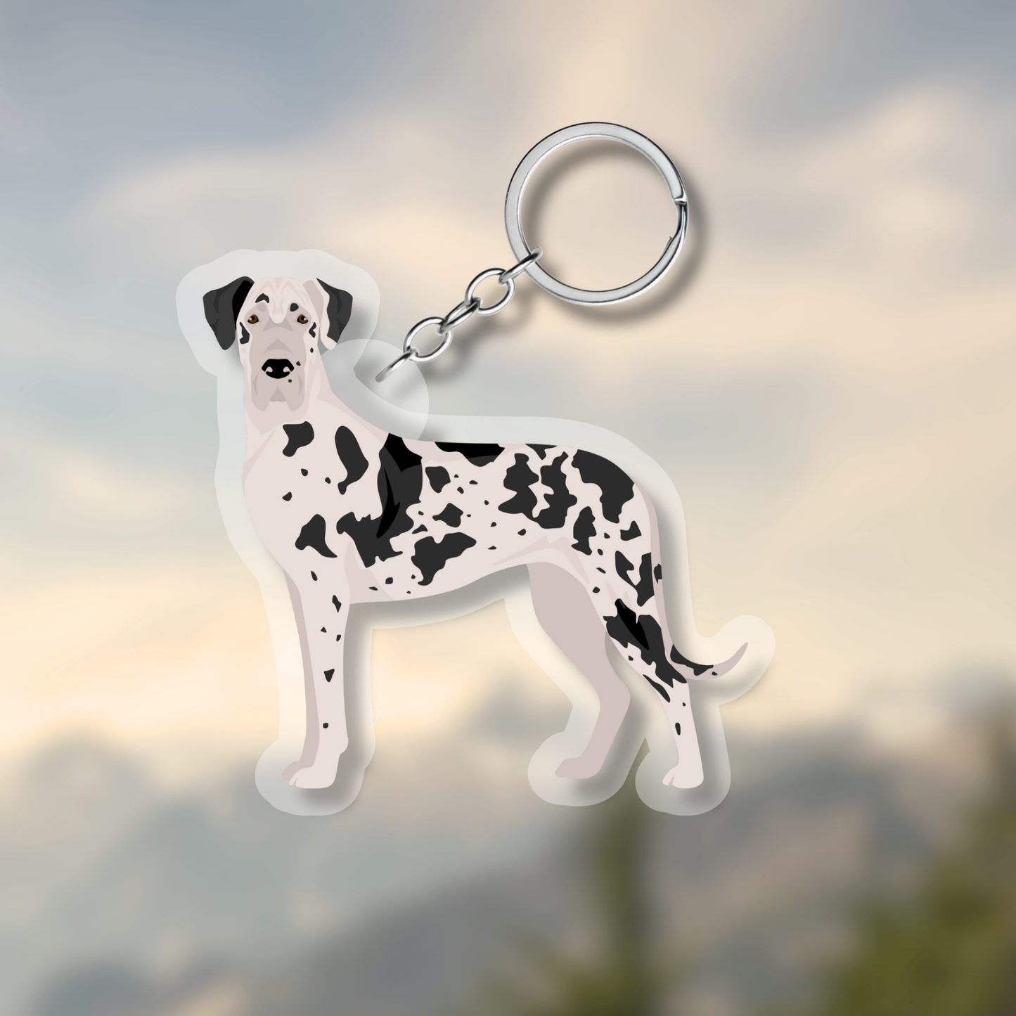 Great Dane Dog 2.5in Acrylic Keychain