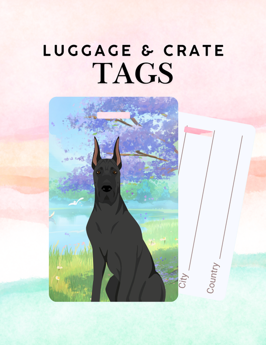 Great Dane Dog Metal Luggage/ Crate Tag