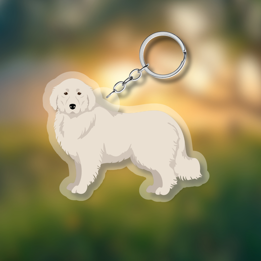 Great Pyrenees Dog 2.5in Acrylic Keychain