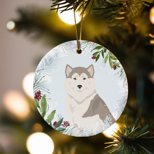 Greenland Dog Dog Ceramic Christmas Ornaments
