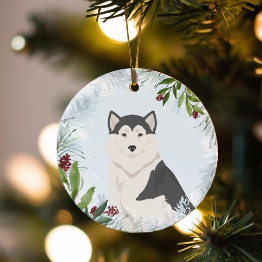 Greenland Dog Dog Ceramic Christmas Ornaments