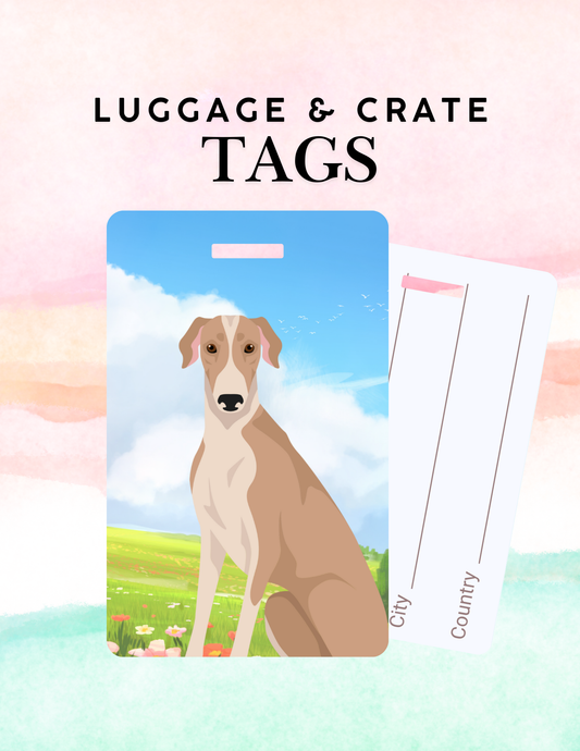 Greyhound Dog Metal Luggage/ Crate Tag