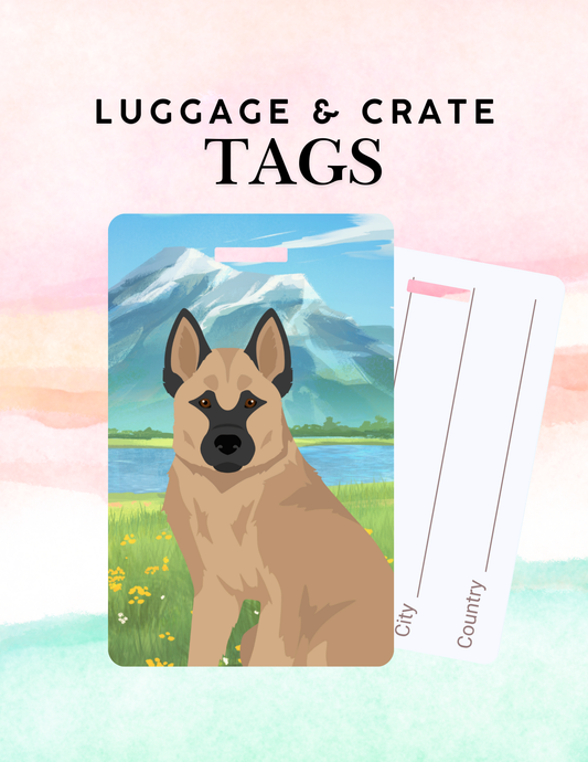 Hallefors Elkhound Dog Metal Luggage/ Crate Tag